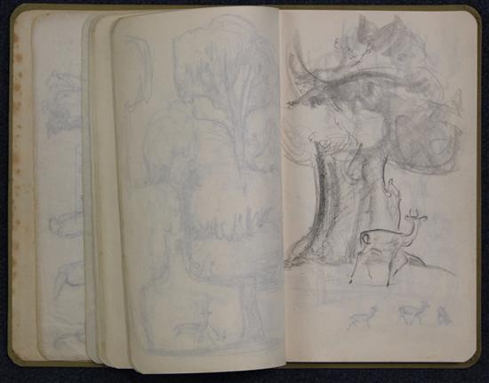 § Attributed to Dame Laura Knight Pencil drawings of figures, trees,